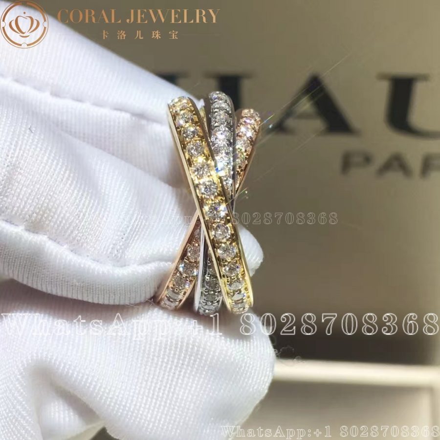 Cartier Trinity Ring Classic Diamonds Ref B4075100 Coral (3)