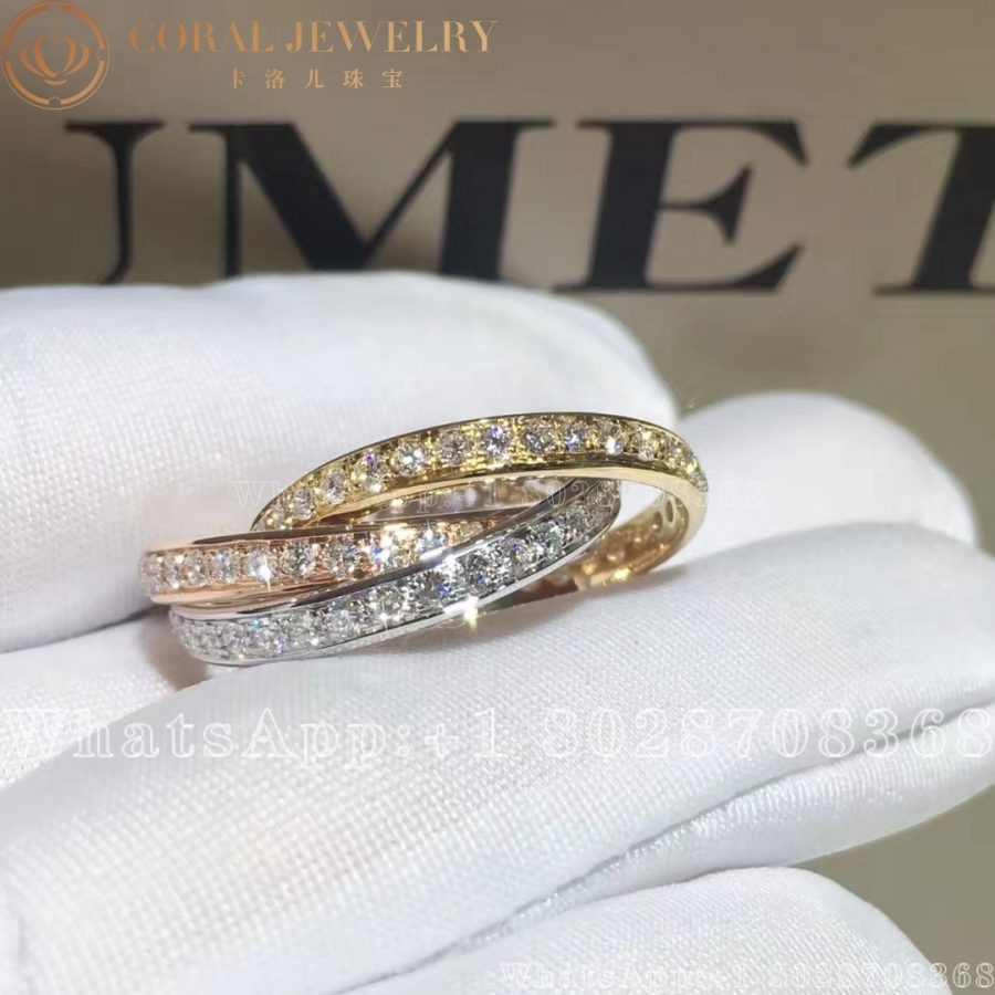 Cartier Trinity Ring Classic Diamonds Ref B4075100 Coral (5)