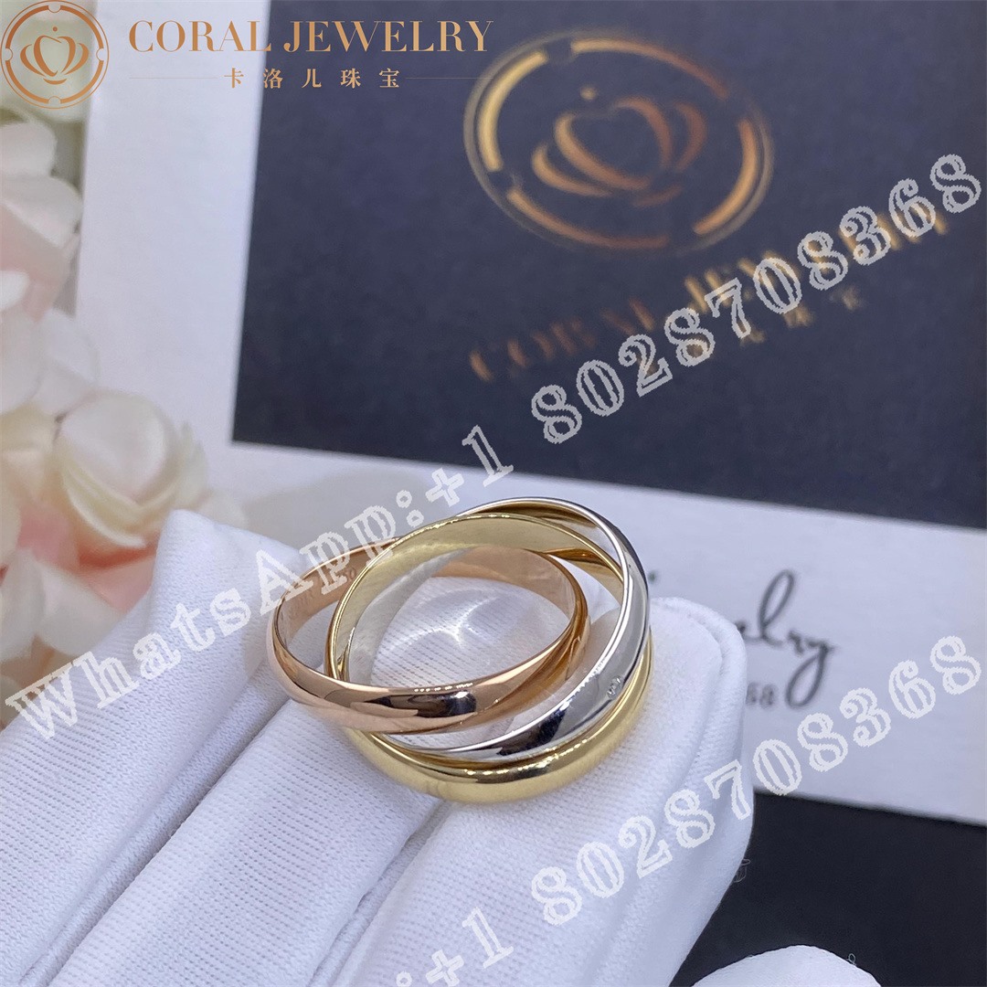 Cartier Trinity Ring White Gold Yellow Gold Rose Gold Diamonds Ref B4088500 Coral (1)