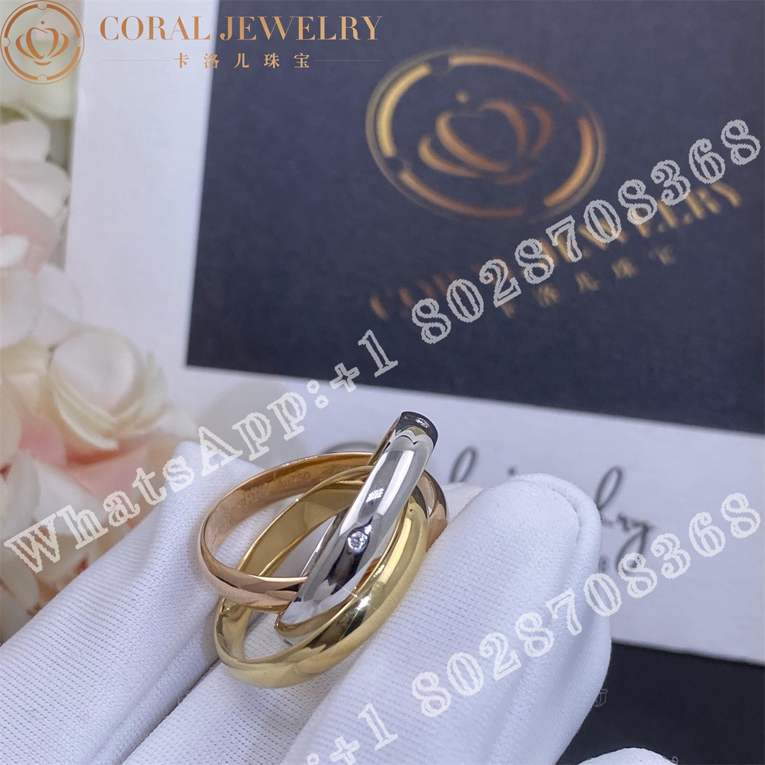 Cartier Trinity Ring White Gold Yellow Gold Rose Gold Diamonds Ref B4088500 Coral (2)