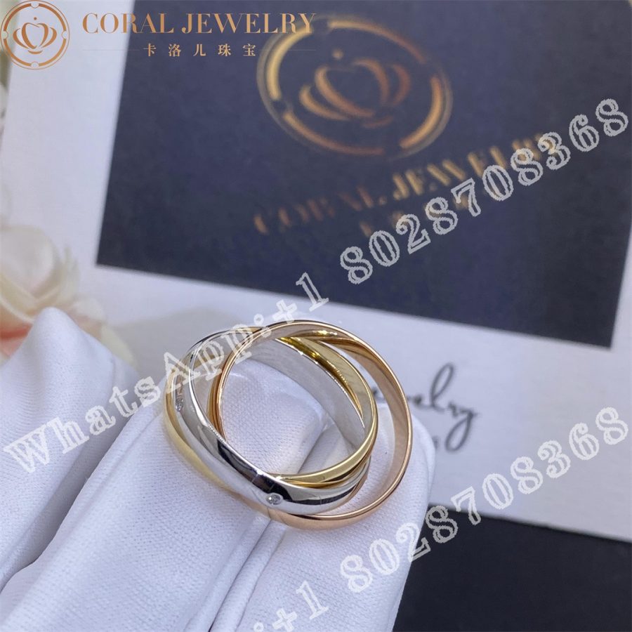 Cartier Trinity Ring White Gold Yellow Gold Rose Gold Diamonds Ref B4088500 Coral (6)