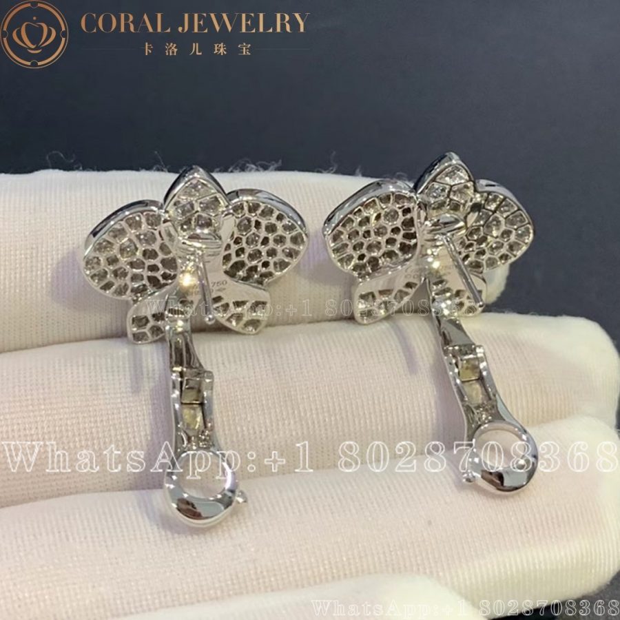 Cartier Caresse D Orchidees Diamond Gold Earrings N8042800 Coral (5)