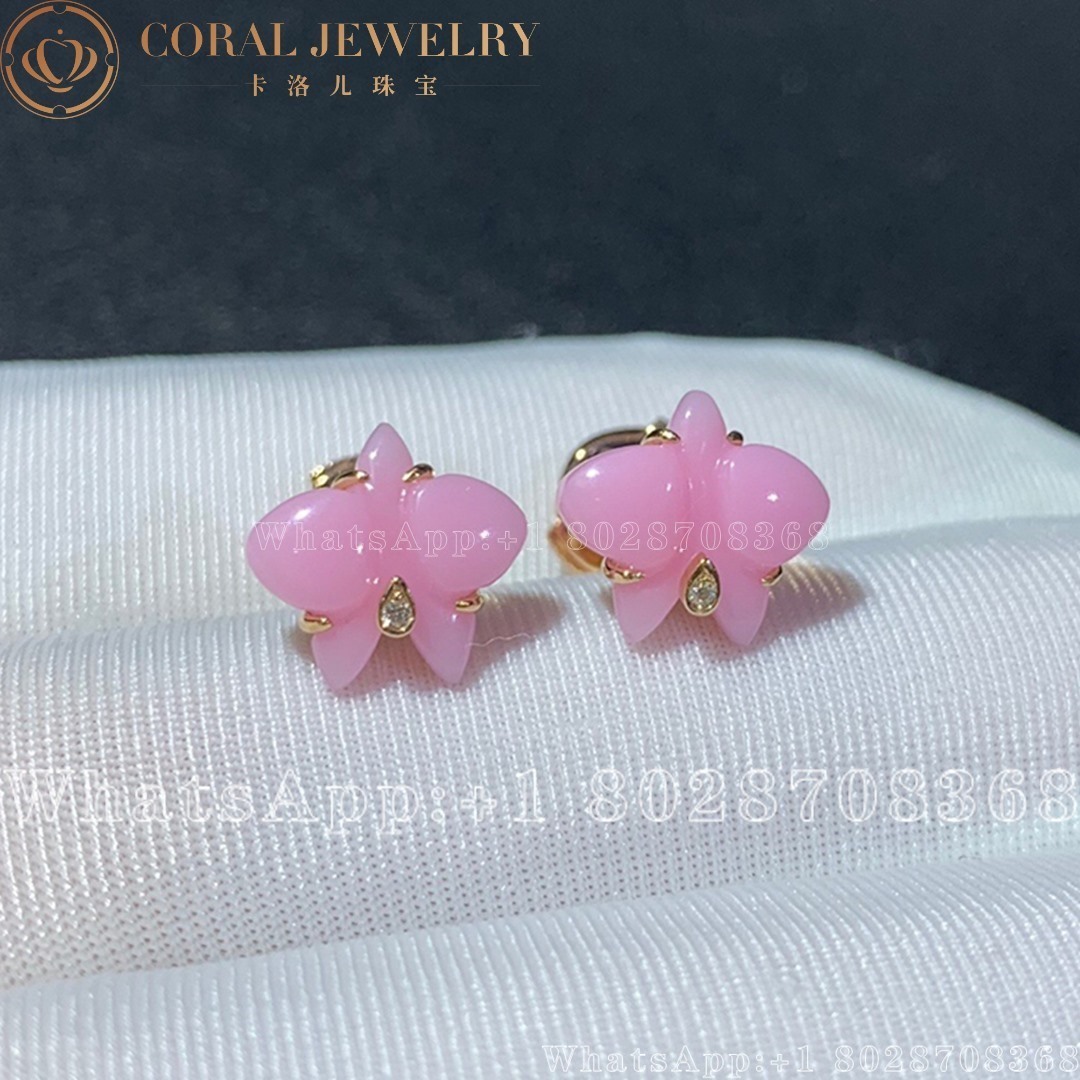 Cartier Caresse D Orchidees Par Cartier Earrings B8045400 Coral (1)