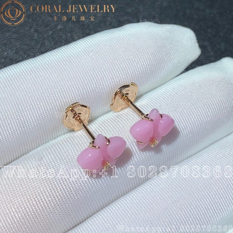 Cartier Caresse D Orchidees Par Cartier Earrings B8045400 Coral (4)