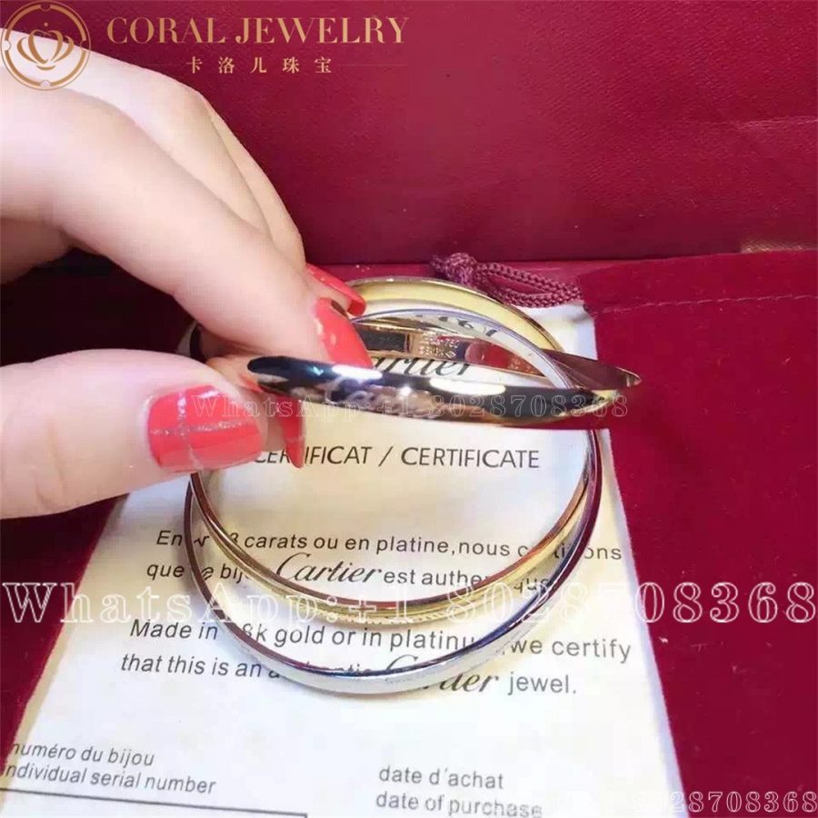 Cartier Trinity Bracelet Classic Model Ref B6013302 Coral (6)