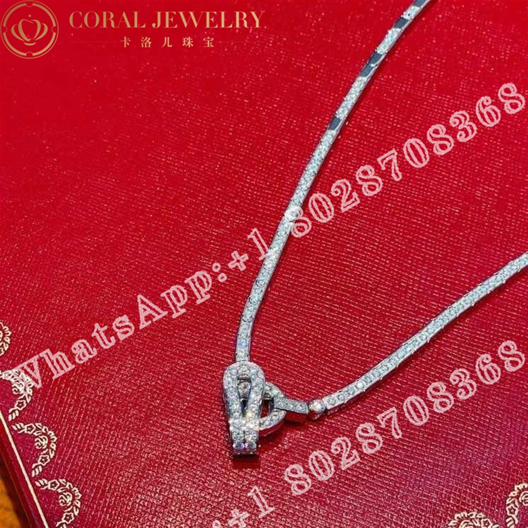 Cartier Agrafe Necklace White Gold Pave Diamonds Coral (3)