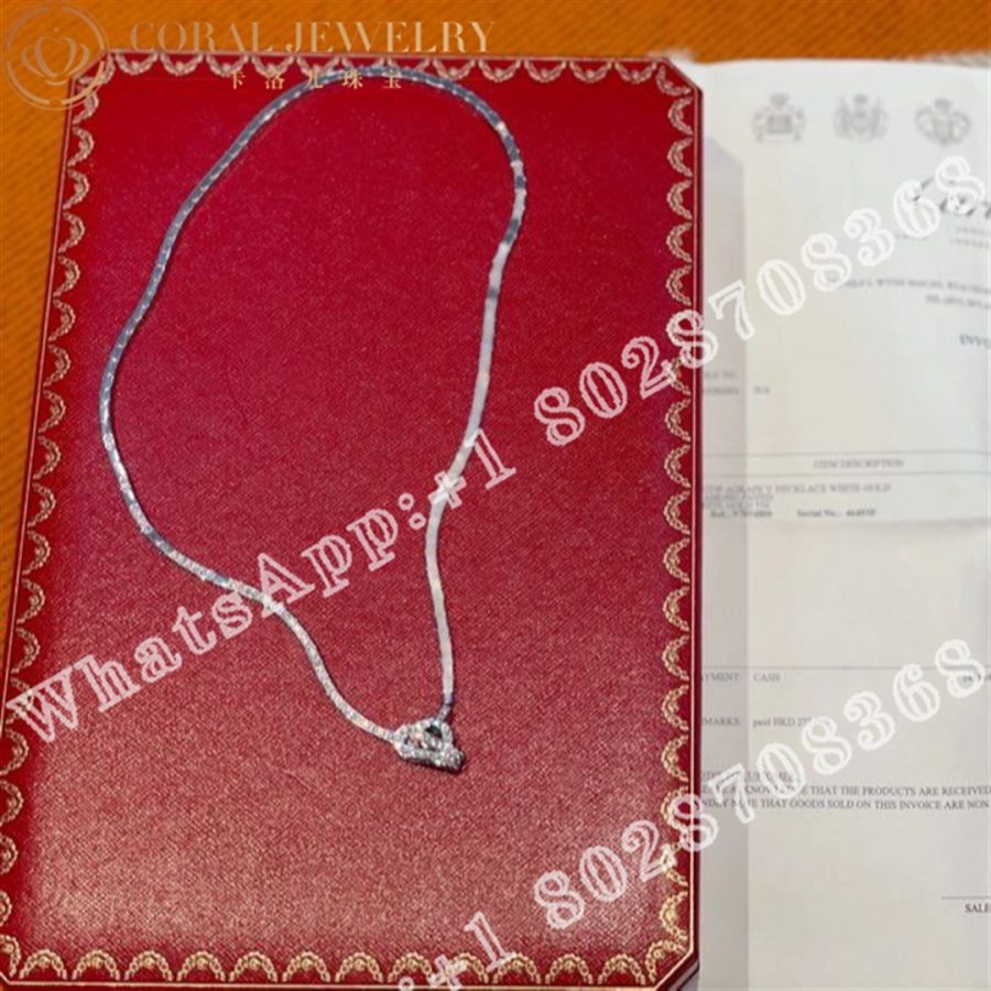 Cartier Agrafe Necklace White Gold Pave Diamonds Coral (4)