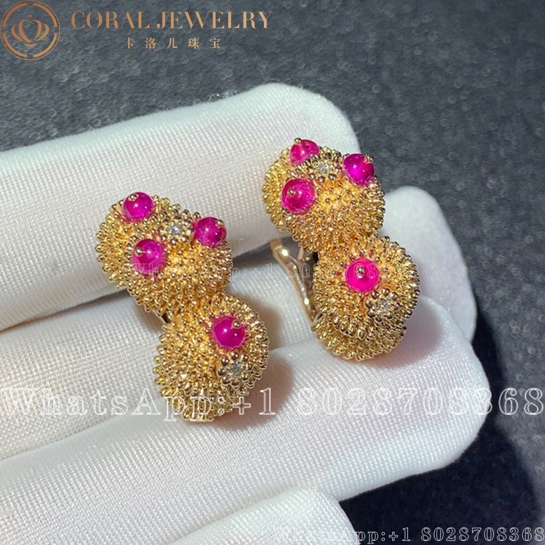 Cartier Cactus De Cartier Earrings Rose Gold N8515099 Coral (1)