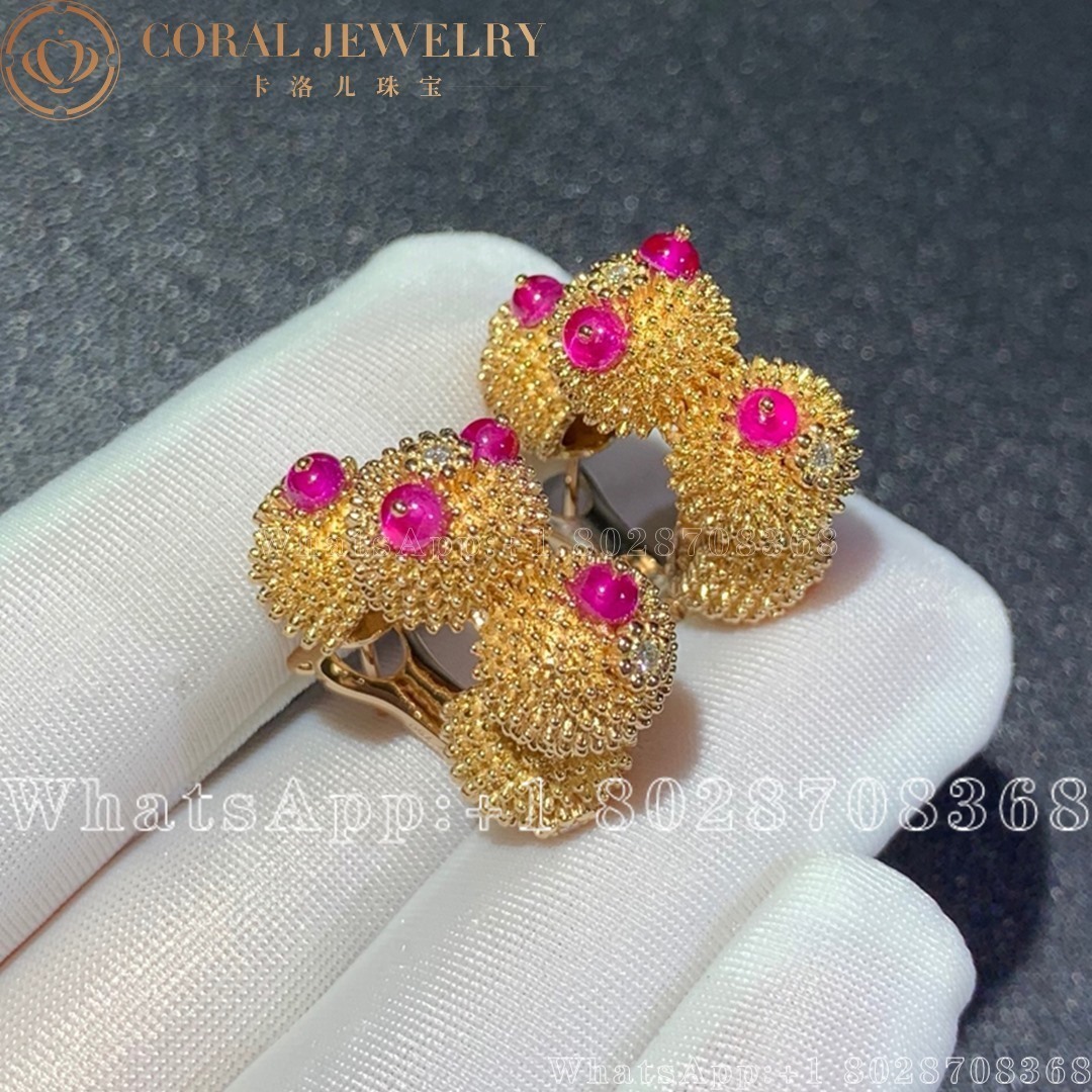 Cartier Cactus De Cartier Earrings Rose Gold N8515099 Coral (2)