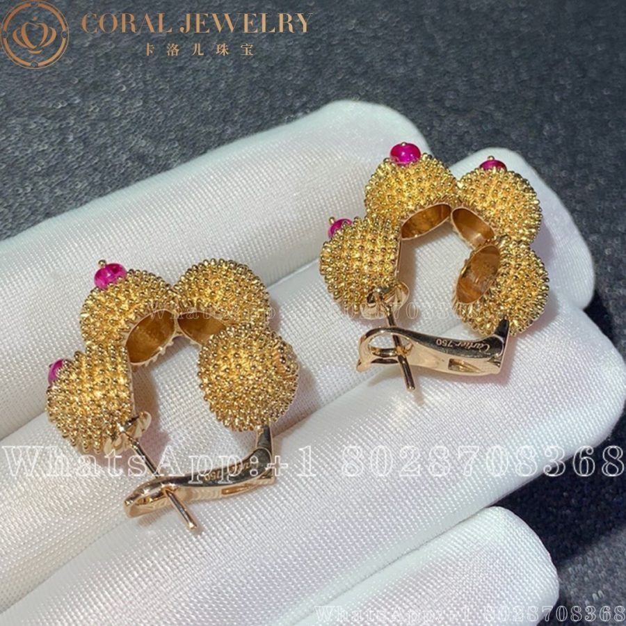 Cartier Cactus De Cartier Earrings Rose Gold N8515099 Coral (3)