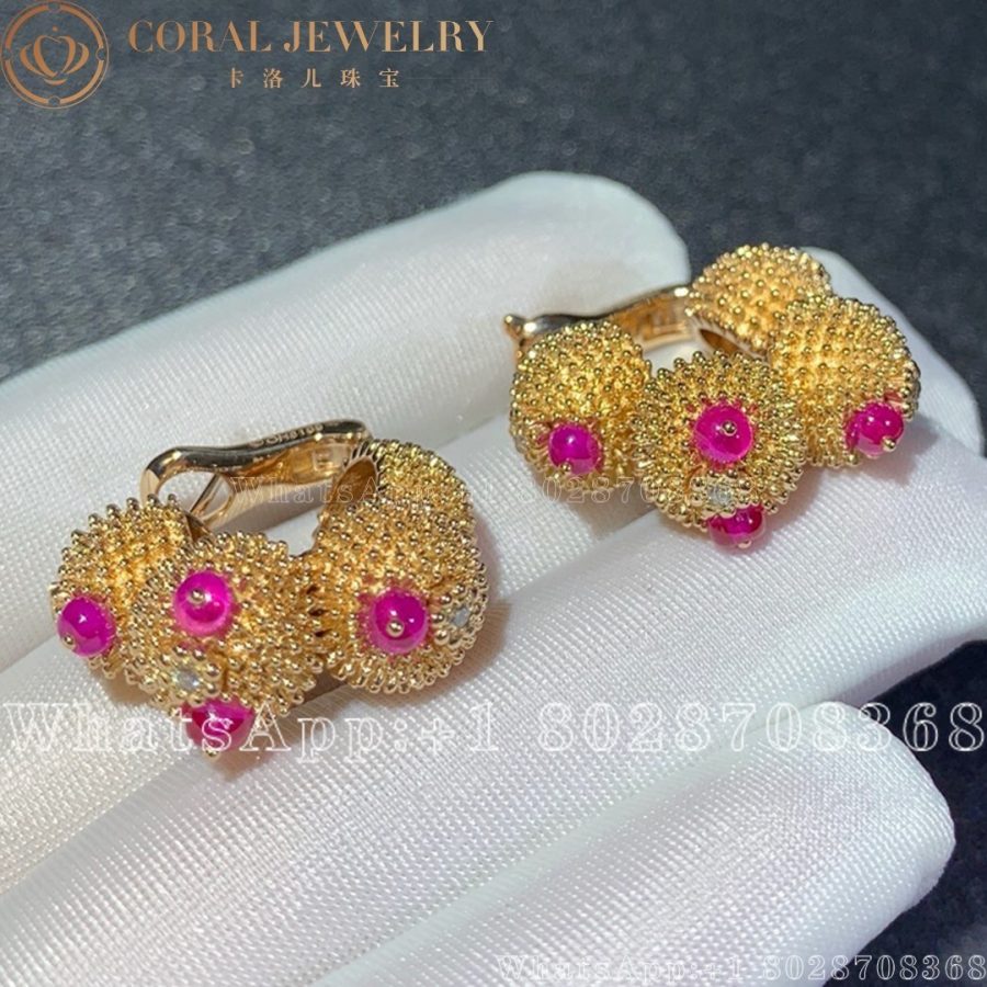 Cartier Cactus De Cartier Earrings Rose Gold N8515099 Coral (8)