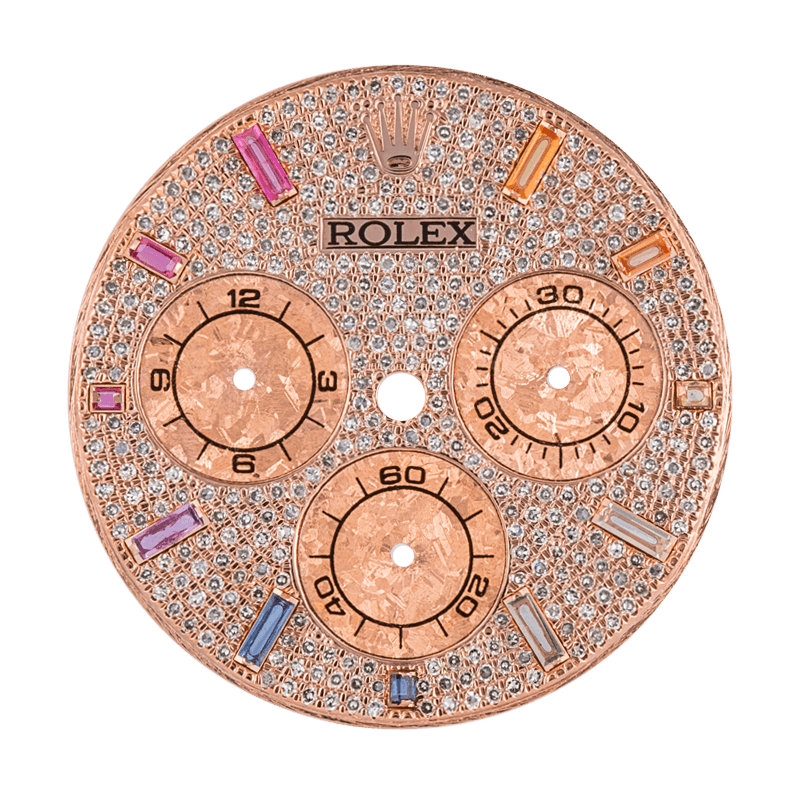 Rolex Custom Diamond Paved Rainbow Dial For Rolex Daytona