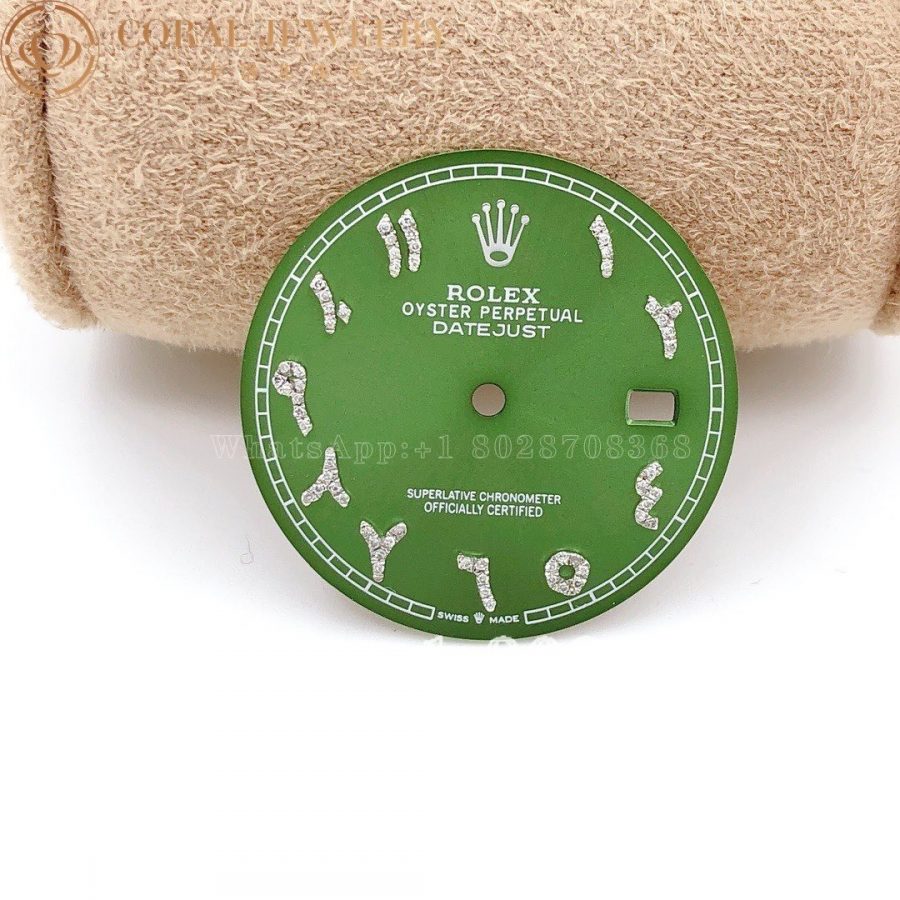 Rolex Custom Green Arabic Dial For Datejust 41 Coral (3)