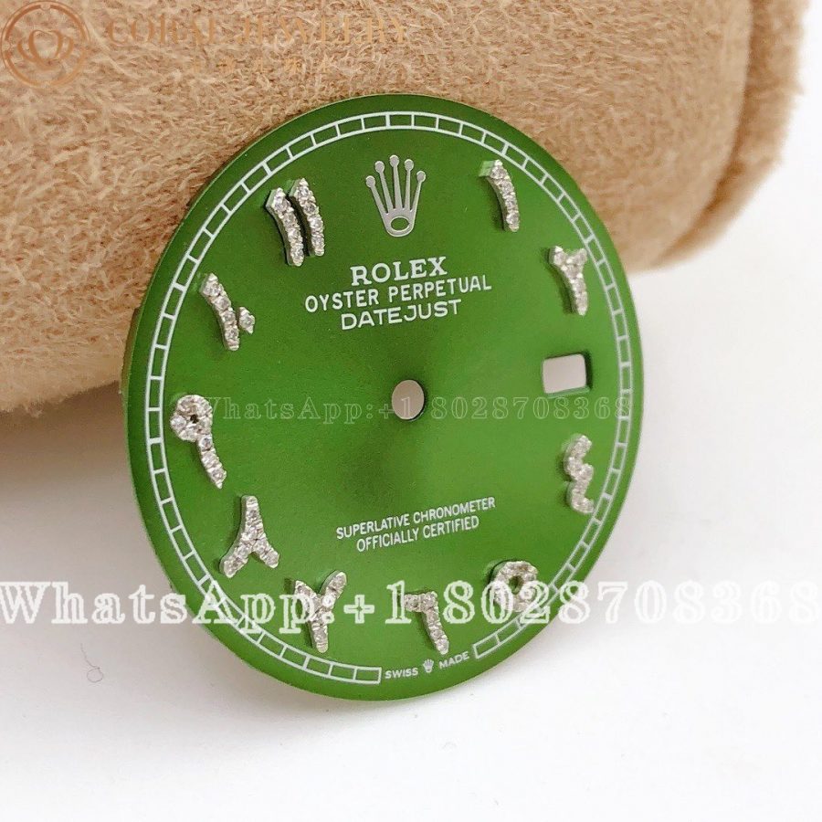 Rolex Custom Green Arabic Dial For Datejust 41 Coral (4)