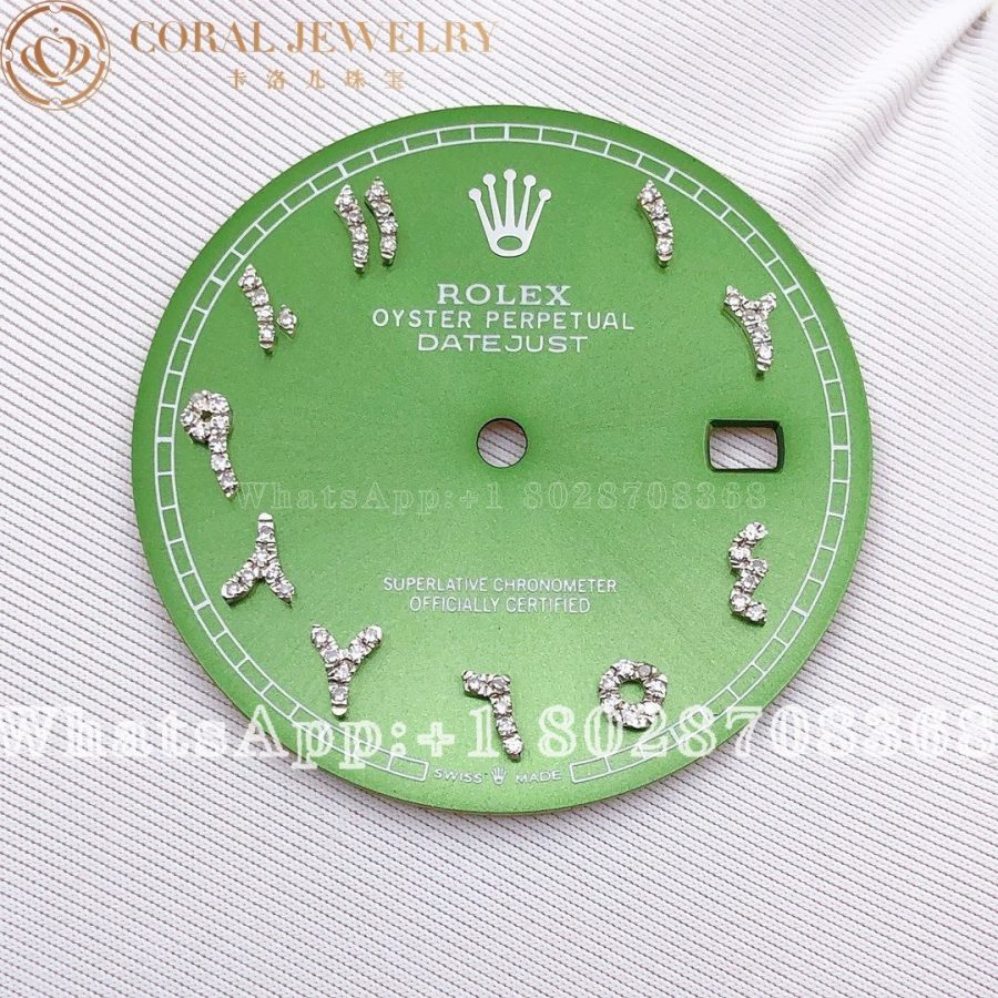 Rolex Custom Green Arabic Dial For Datejust 41 Coral (6)