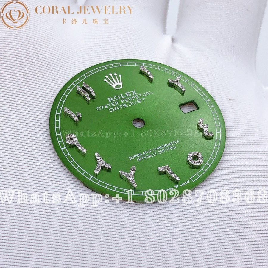 Rolex Custom Green Arabic Dial For Datejust 41 Coral (7)