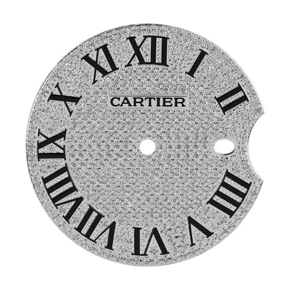 Cartier Ballon Bleu 42mm Diamond Pave Roman Numeral Custom Dial