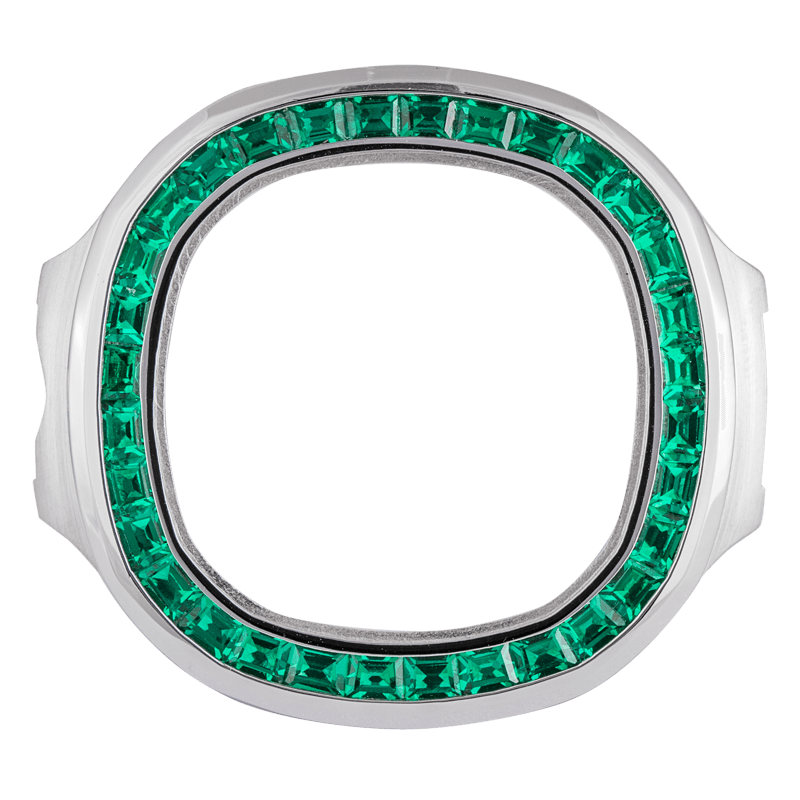 Patek Philippe 5711 Custom White Gold Bezel Set With Green Emeralds