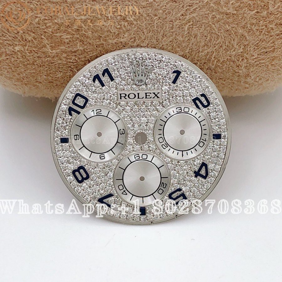 Rolex Custom Daytona Diamond Pave Black Arabic Numbers Custom Dial Coral (5)