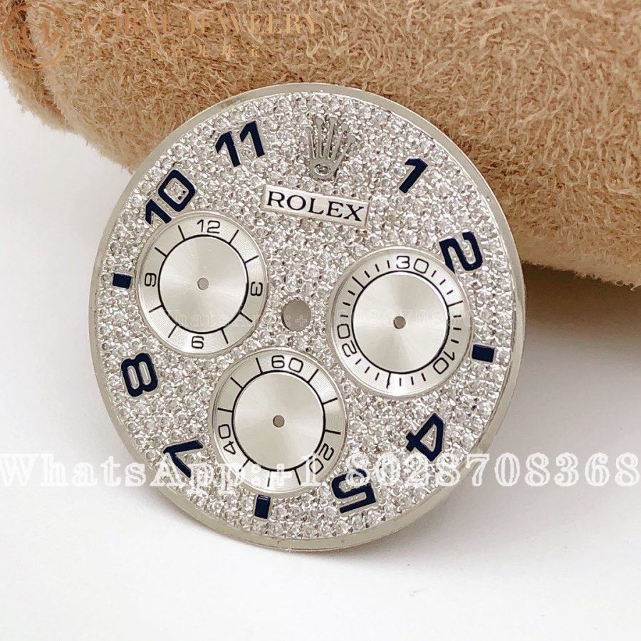 Rolex Custom Daytona Diamond Pave Black Arabic Numbers Custom Dial Coral (6)