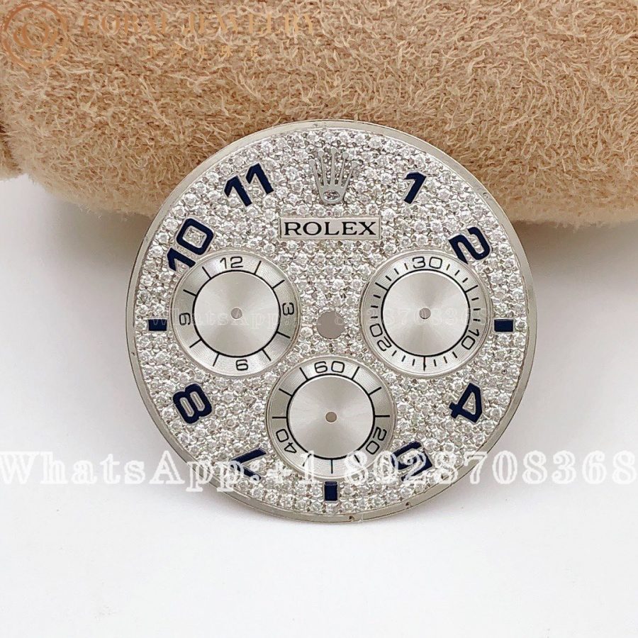 Rolex Custom Daytona Diamond Pave Black Arabic Numbers Custom Dial Coral (8)