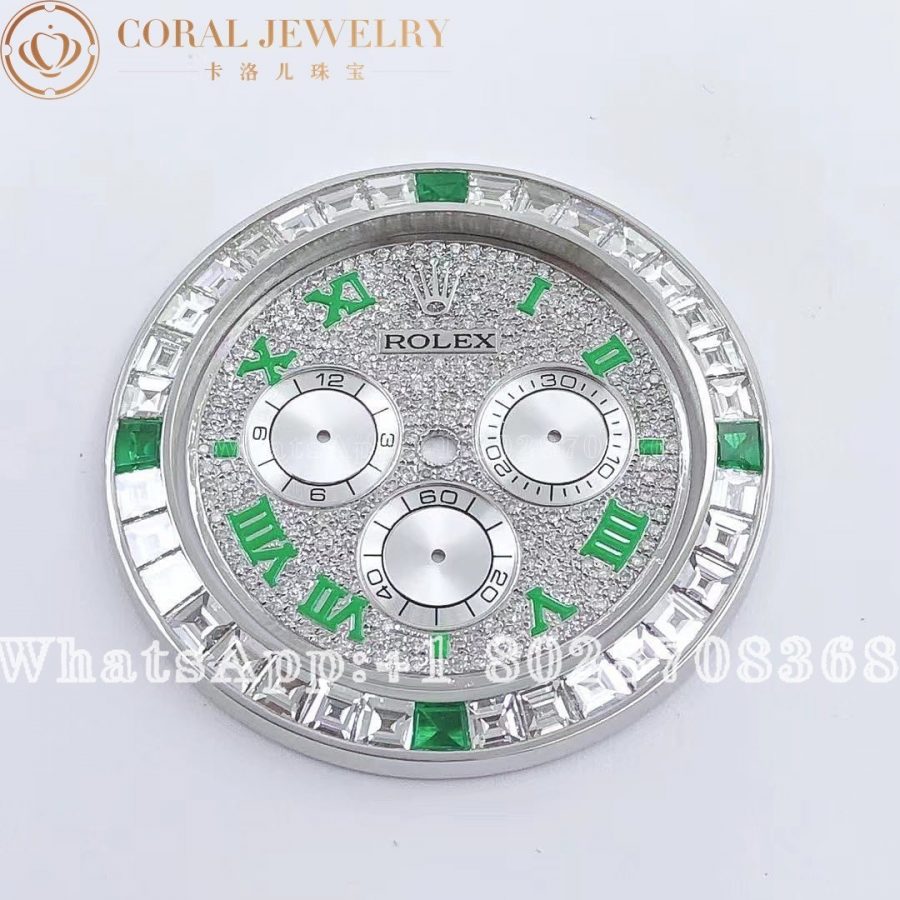 Rolex Custom Daytona Diamond Pave Green Arabic Numbers Custom Dial Coral (2)