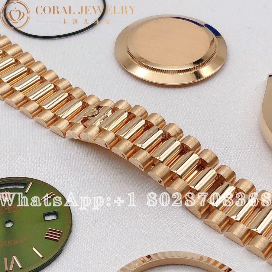 Rolex Custom Day Date M228238 40mm Rose Gold Case Set Coral (5)