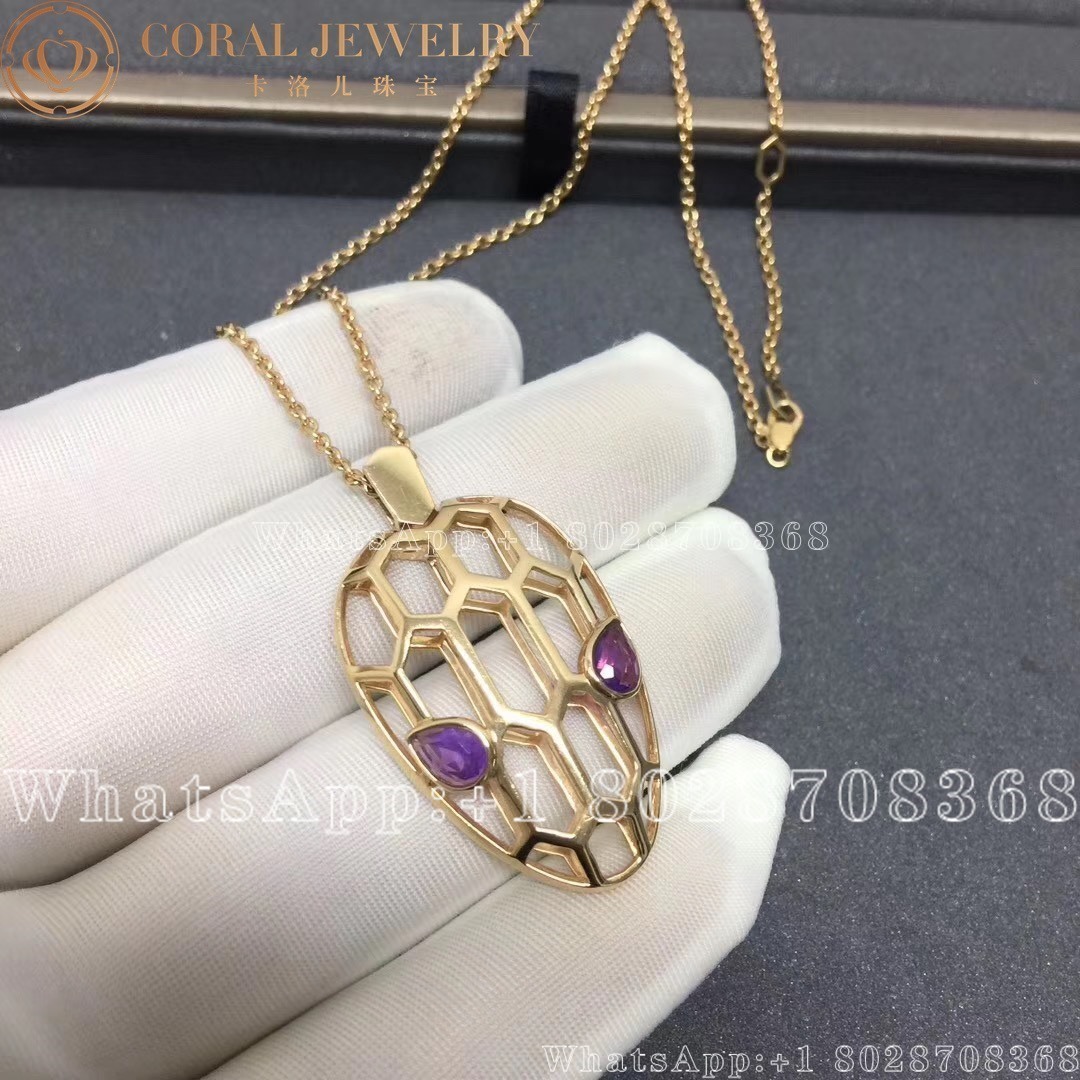 Bulgari Serpenti Necklace In Rose Gold Ref 352675 Coral (2)