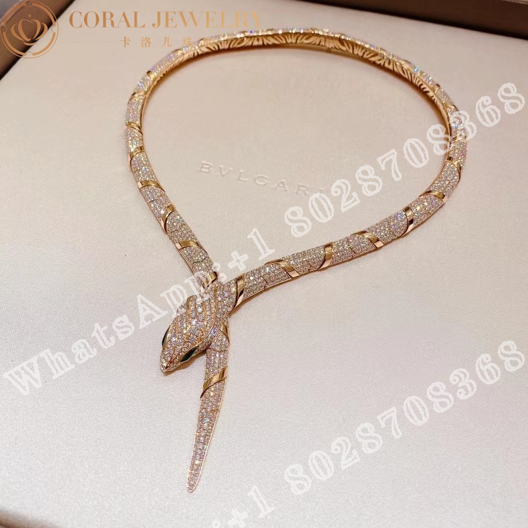 Bulgari Serpenti 18 Kt Rose Gold Necklace Ref 358434 Coral (1)