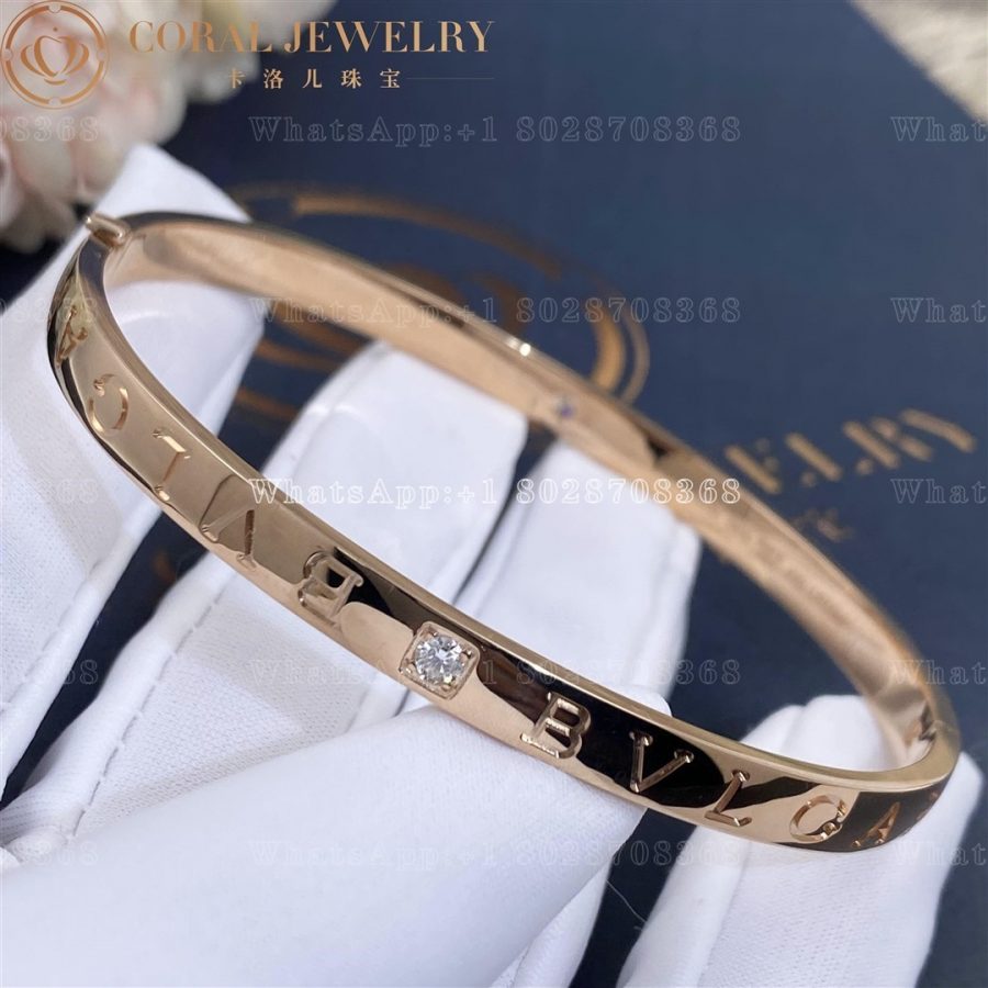 Bulgari Bvlgari Bracelet 18 Kt Rose Gold Bangle Bracelet Ref 349178 Br856760 Coral (5)