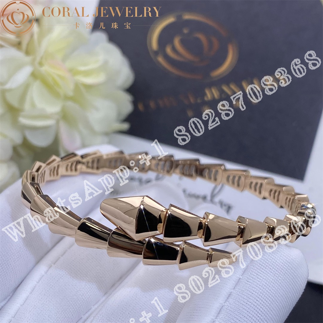 Bulgari Serpenti Viper 18 Kt Rose Gold Bracelet Ref 359397 Coral (1)