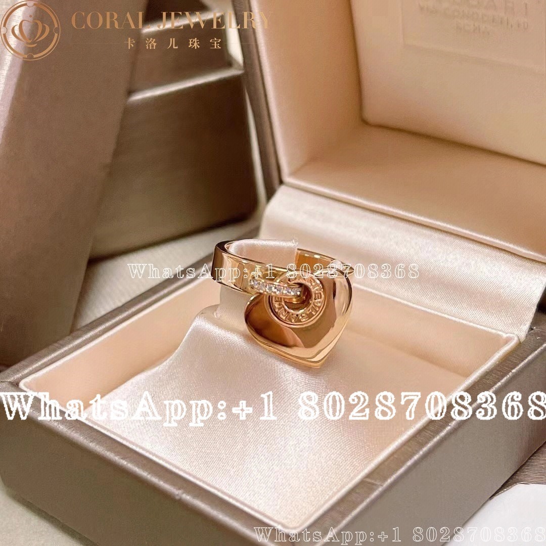 Bulgari Bvlgari Cuore 18k Rose Gold Diamond Ring An857219 Coral (1)