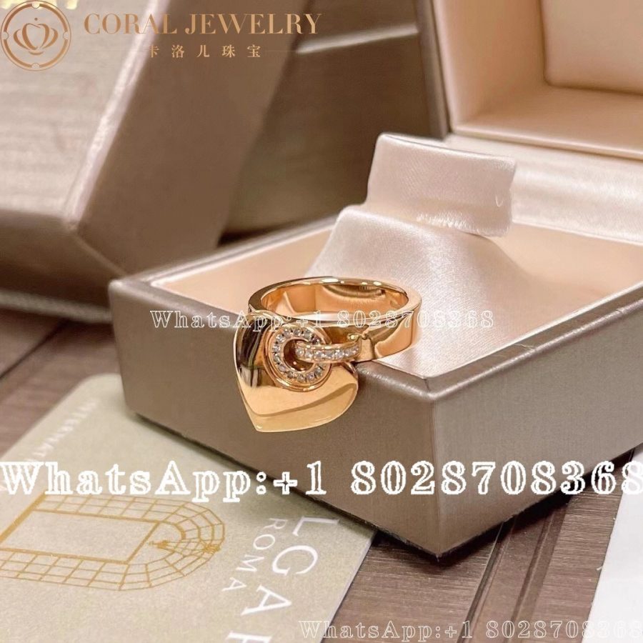 Bulgari Bvlgari Cuore 18k Rose Gold Diamond Ring An857219 Coral (7)