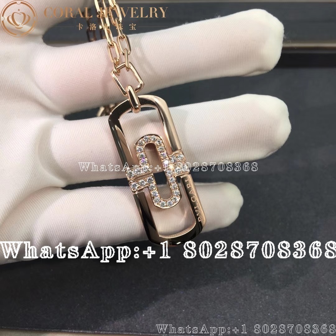 Bulgari Bvlgari Parentesi Diamond Pendant Necklace Coral (1)