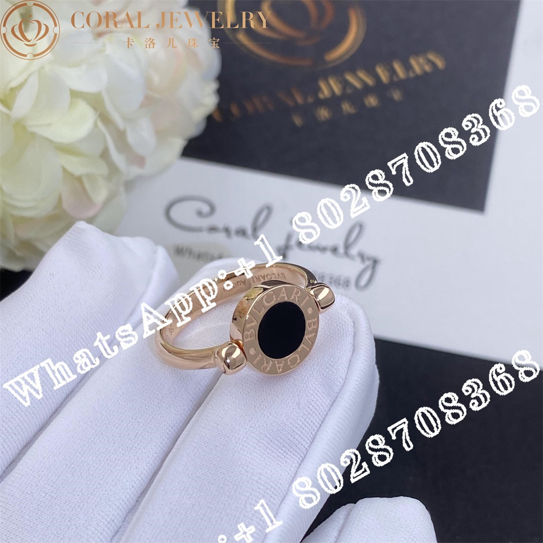 Bulgari Bvlgari Rose Gold Flip Ring Set With Mother Of Pearl And Onyx Ref 347763 Coral (2)