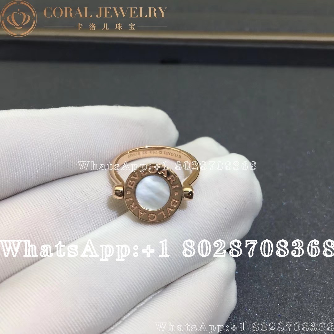 Bulgari Bvlgari Rose Gold Mother Of Pearl Diamond Ring An857171 Coral (1)