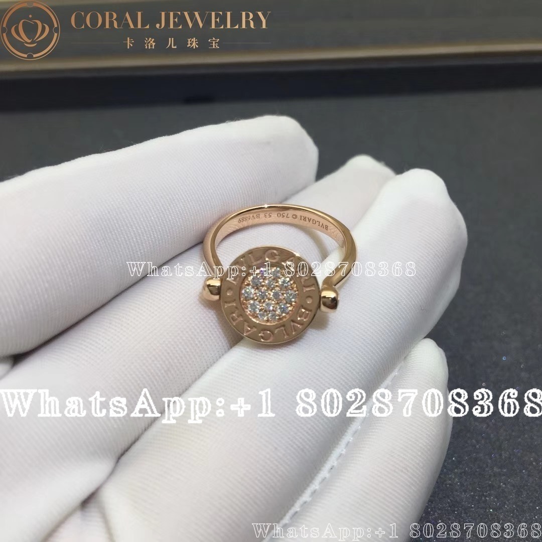 Bulgari Bvlgari Rose Gold Mother Of Pearl Diamond Ring An857171 Coral (2)