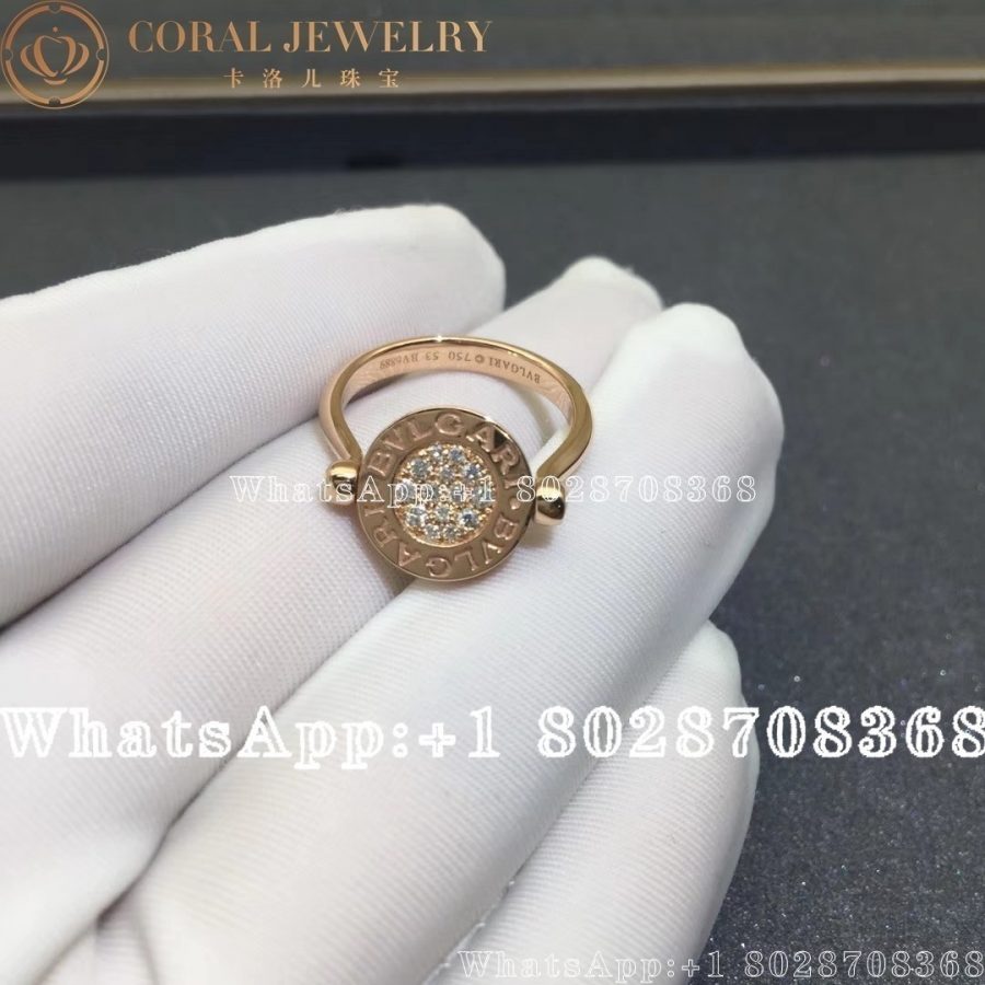 Bulgari Bvlgari Rose Gold Mother Of Pearl Diamond Ring An857171 Coral (3)