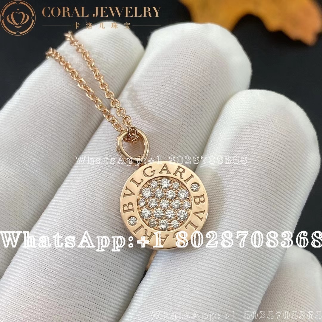 Bulgari Bvlgari Rose Gold Pendant In Precious Gold With Green Jadeite And Pave Diamonds Ref 357256 Coral (1)