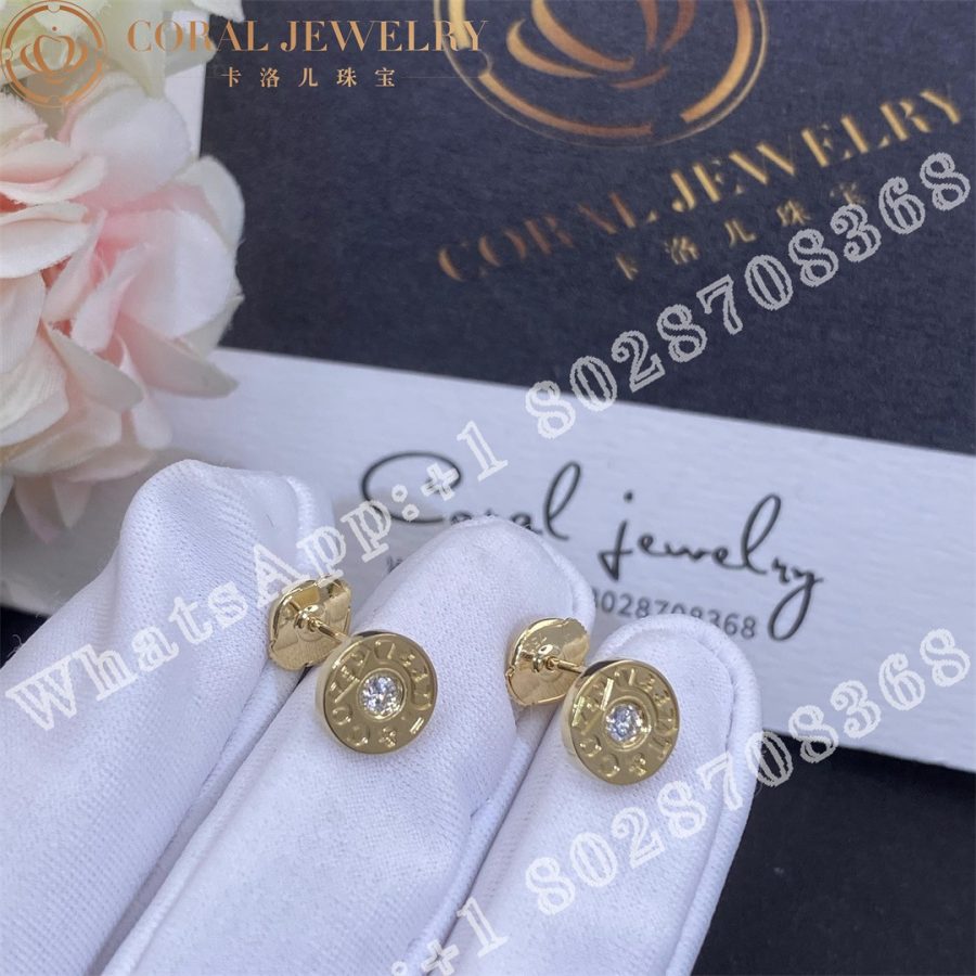 Bulgari Bvlgari Yellow Gold Diamond Earrings 347981 Coral (7)