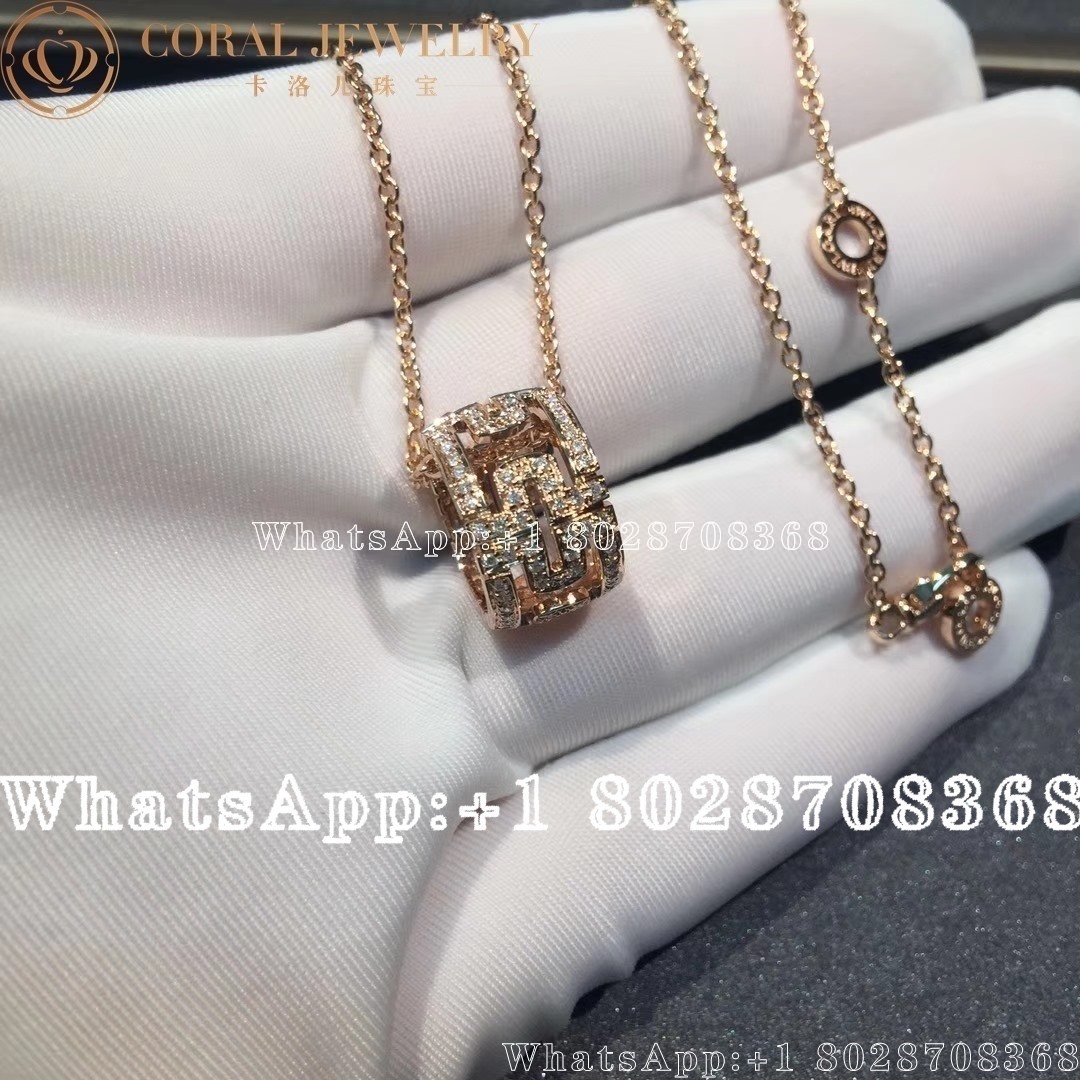 Ulgari Bvlgari Rose Gold Chain And 18 Kt Rose Gold Pendant Set With A Diamond Ciral (2)