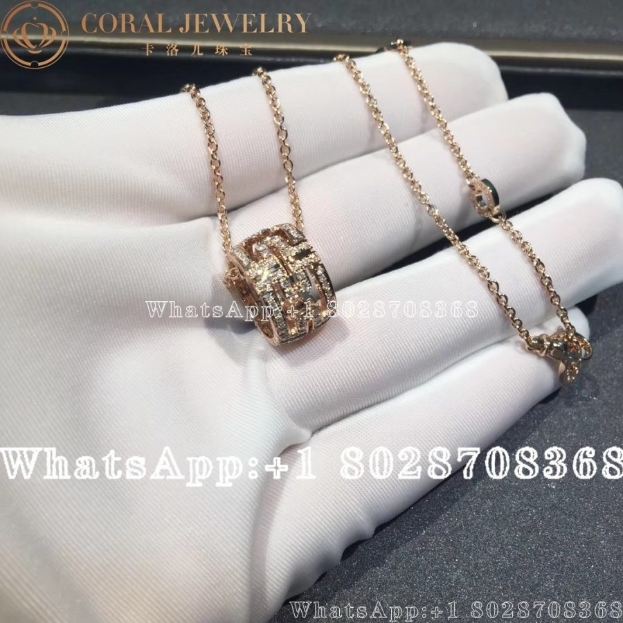 Ulgari Bvlgari Rose Gold Chain And 18 Kt Rose Gold Pendant Set With A Diamond Ciral (4)