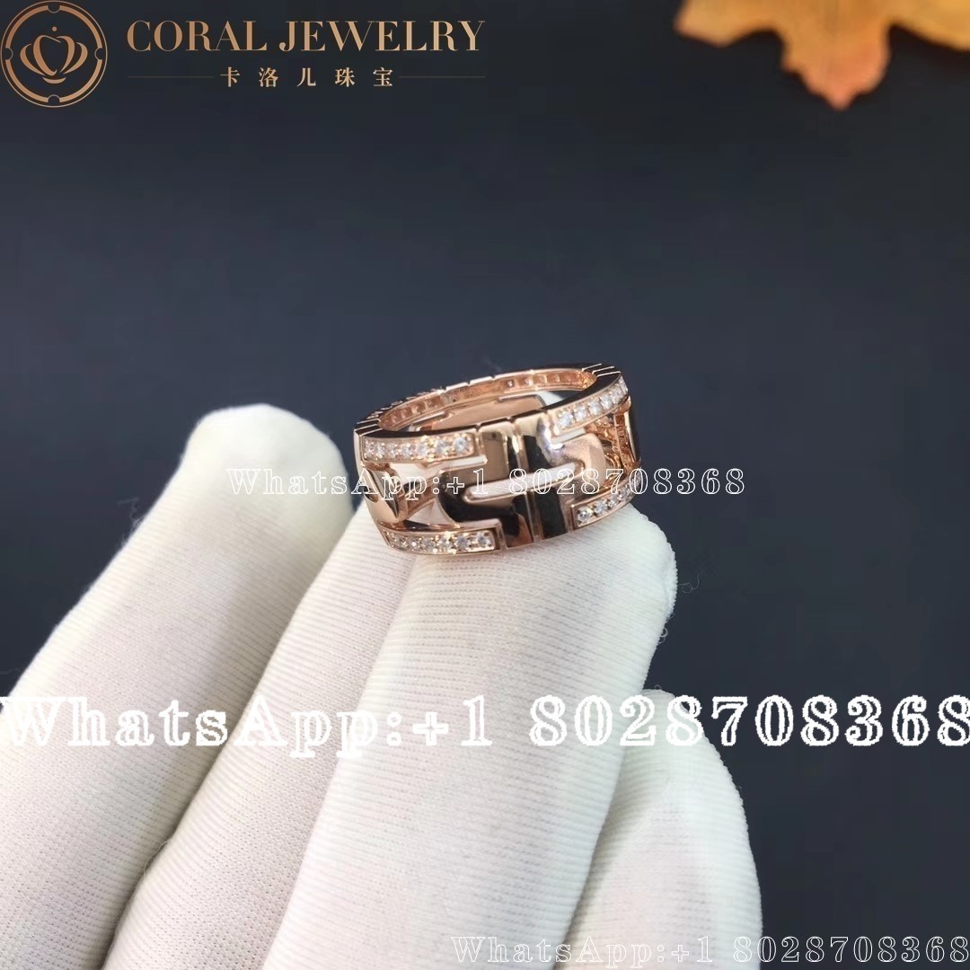 Bulgari Bvlgari Parentesi Rose Gold Diamond Ring An856914 Coral (1)