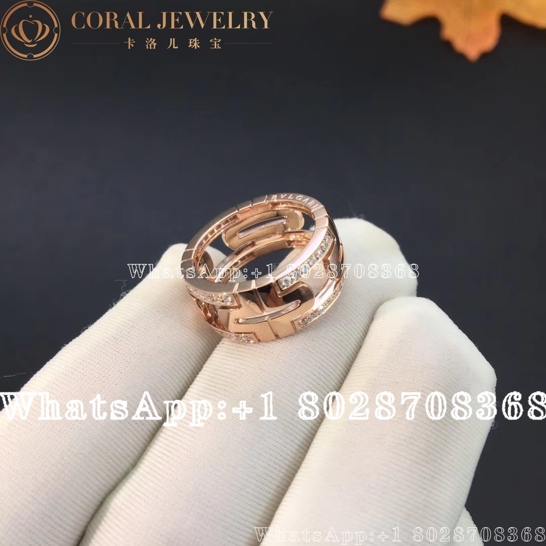 Bulgari Bvlgari Parentesi Rose Gold Diamond Ring An856914 Coral (2)