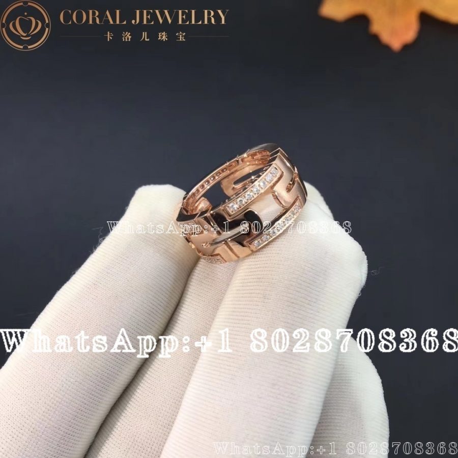 Bulgari Bvlgari Parentesi Rose Gold Diamond Ring An856914 Coral (3)