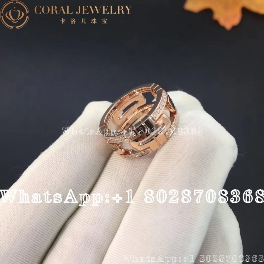 Bulgari Bvlgari Parentesi Rose Gold Diamond Ring An856914 Coral (4)