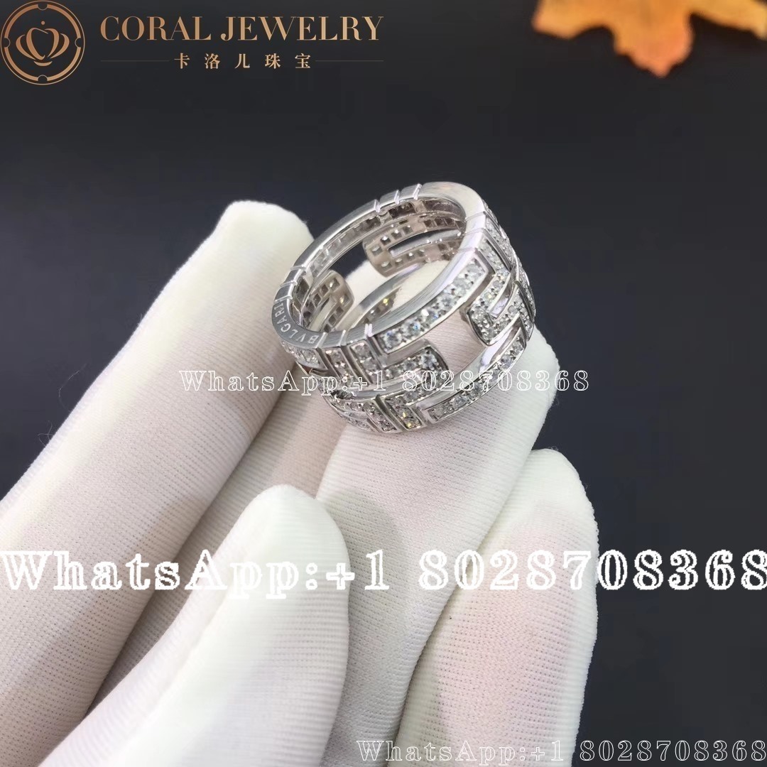 Bulgari Bvlgari Parentesi White Gold Diamond Ring Coral (1)