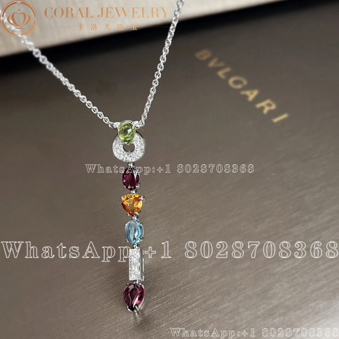 Bulgari Allegra Diamond Peridot Tourmaline Citrine White Gold Necklace Coral (1)