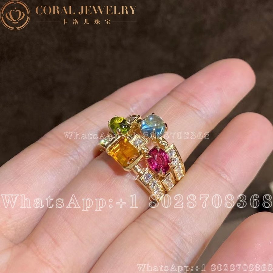 Bulgari Allegra Multi Gem Diamond Gold Bvlgari Ring Coral (1)