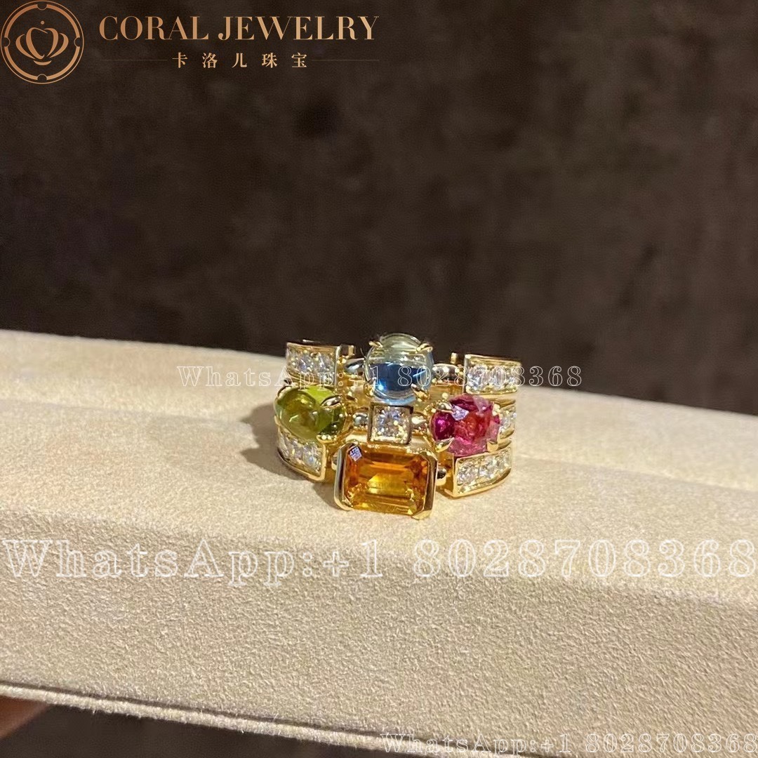 Bulgari Allegra Multi Gem Diamond Gold Bvlgari Ring Coral (2)